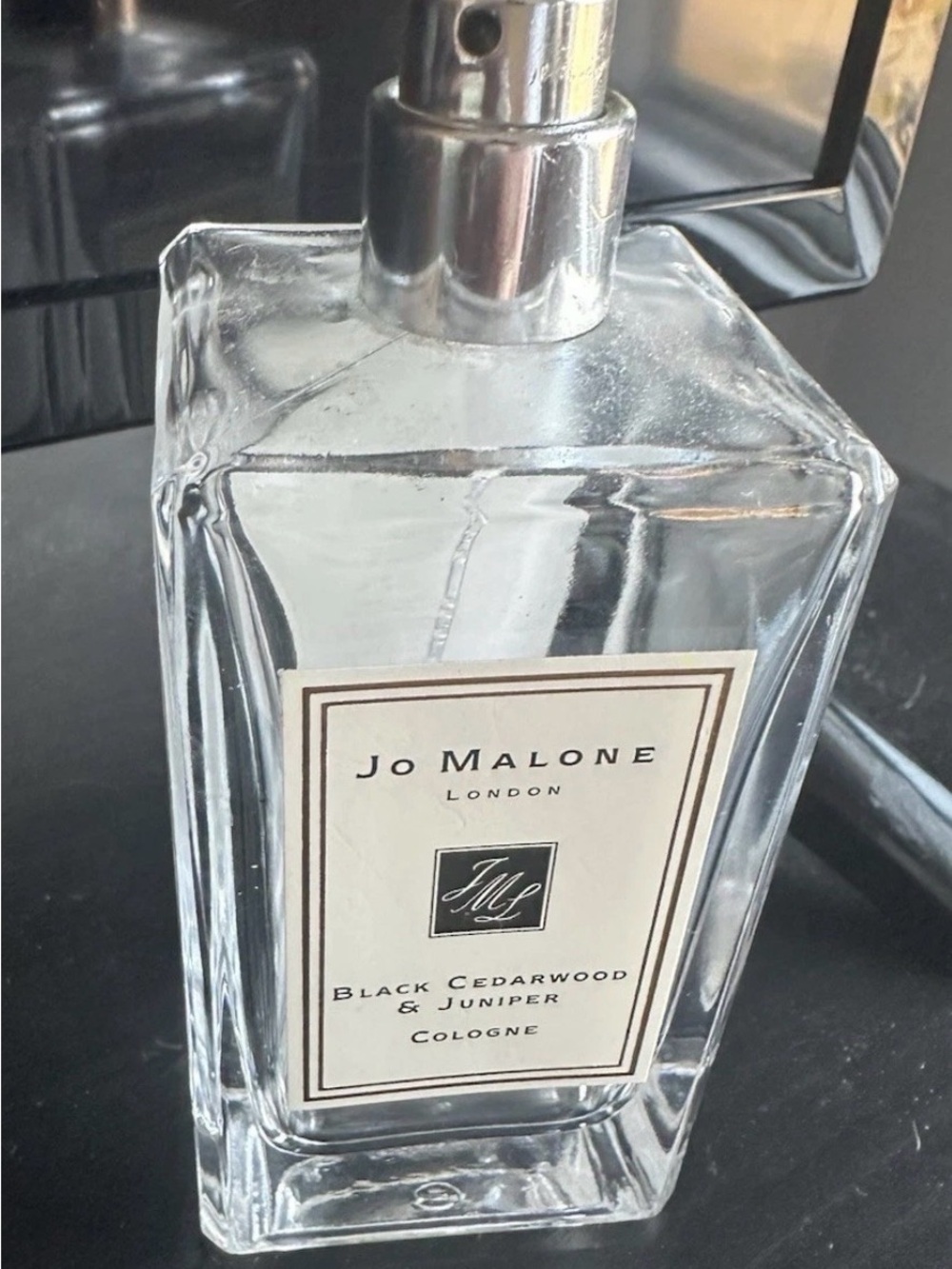 Jo Malone Clear Glass Bottle with Cream Label empty bottle collectible